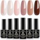 thumbnail image 2 of MEFA Juego de esmaltes de uñas de gel neutro, 6 colores, tonos de piel rosa desnudo, kit de esmalte de uñas de gel para todas las estaciones, popular cachemira, rosa, purpurina, marrón, kit de manicur, 2 of 4