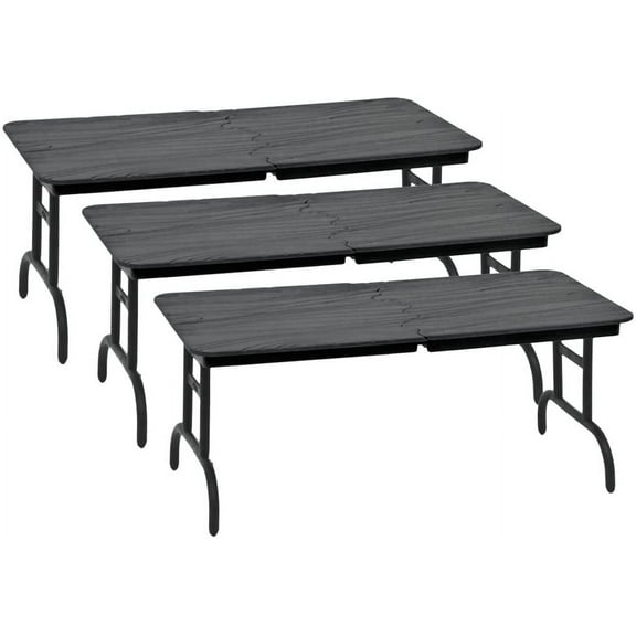 Set of 3 Black Breakable Tables for WWE & AEW Wrestling Action Figures