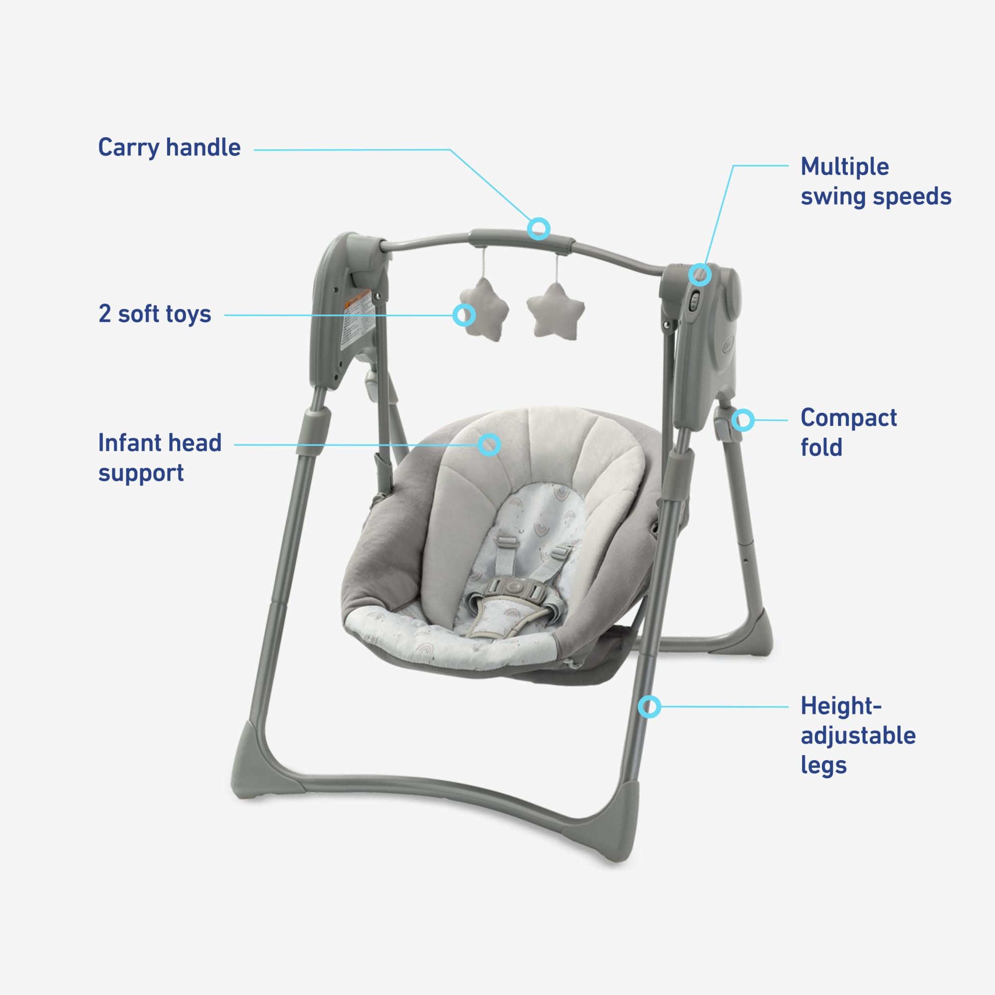 Graco Slim Spaces Compact Baby Swing photo 6