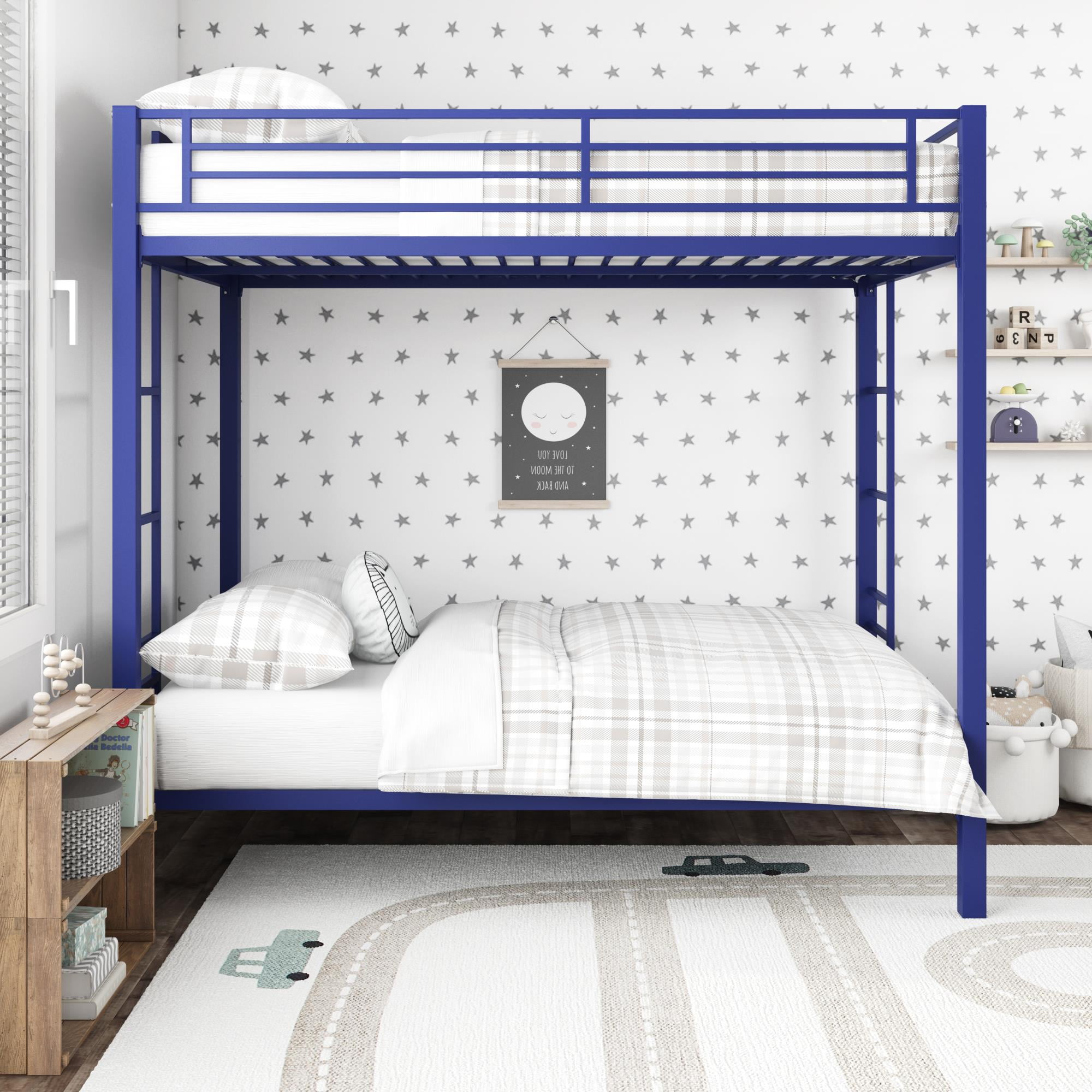 DHP Sidney Full over Full Metal Bunk Bed Silver Walmart