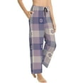 thumbnail image 2 of Daiia Purple Floral Gingham Check Plaid Women's Sleep Pant with Pockets and Drawstring,Pajama Pants-X-Large, 2 of 9