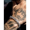 thumbnail image 4 of Bandmax 9MM Thorns Cuban Link Chain Bracelet for Men Dad Son Father's Day Graduation Gift Stainless Steel Curb Chain Bracelet for Women Punk Jewelry, 4 of 9