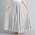 thumbnail image 6 of Women Maxi Flowing Skirt Big Hem Skirt Boho High Rise Elastic Waist A-Line Swing Lightweight Long Flowy Skirt Breathable Summer Skirt for Dance Performance Beach Travel,, 6 of 6
