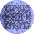 thumbnail image 1 of Ahgly Company Indoor Round Oriental Blue Traditional Area Rugs, 5' Round, 1 of 4