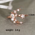 thumbnail image 3 of Copper Open Ring With Star And Moon Pentagram Design Gold Plated Adjustable Jewelry For Women With Artificial Gemstones, 3 of 5