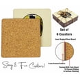 thumbnail image 4 of Inkdotpot Set of 6 Drink Coasters Easy Clean 4-inch SquareCoastersCork Base-Reusable- Skull, 4 of 8