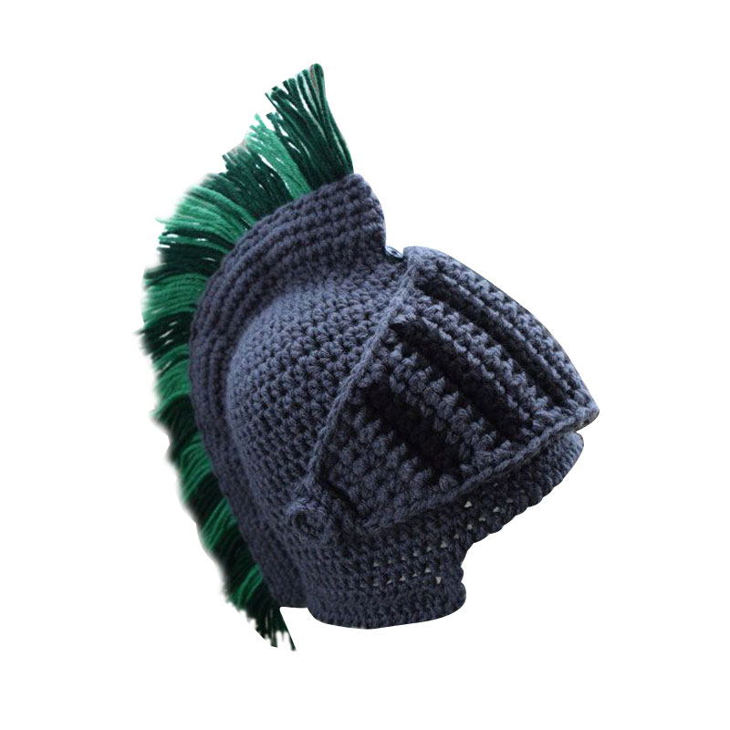 Spartan Helmet Knight Crochet Hat 