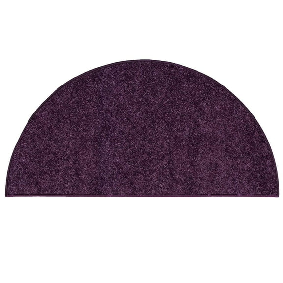 Ambiant Broadway Collection Pet Friendly Area Rugs Purple - 18" x 36" Half Round