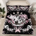 thumbnail image 2 of Castle Fairy Female Men Abstract Moth Skull Twin Sheet Sets 3pcs,Gothic Style Twin Fitted Sheet Microfiber,Botanical Mushroom Galaxy Breathable Flat Sheet,Lightweight Room Decor, 2 of 7