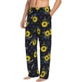 thumbnail image 3 of Kdxio Sunflowers Print Men's Sleep Pajama Pant Lounge Pants with Pockets, 3 of 8