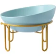 thumbnail image 4 of Cuenco de cerámica para perros con soporte de metal que protege la columna vertebral Cuencos para comida y agua para gatos Suministros para mascotas, 4 of 5