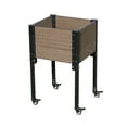 thumbnail image 2 of Everbloom K2113 Mobile Elevated 17" x 19" x 31" Brown Wood and Steel Planter Box with Heavy Duty Construction, 2 of 9