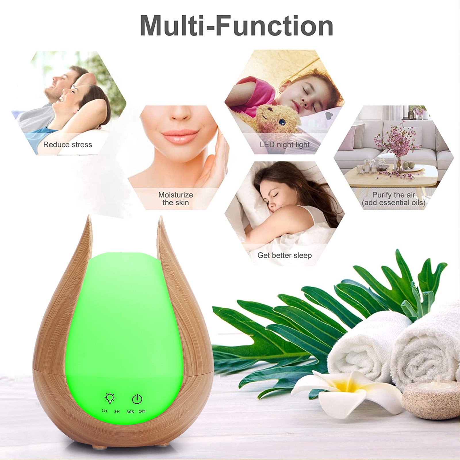 AZXY Cool Mist Humidifiers,Humidifiers for Bedroom,Cute Small Humidifier for Home Large Room with Lihgt,Quiet Aromatherapy Oil Diffuser Humidifier for Car Plants Desktop Kids Clearance