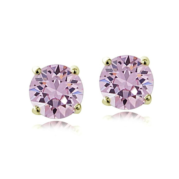 Swarovski Elements Alexandrite June Birthstone Stud Earrings in Gold Tone