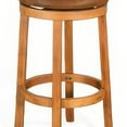 thumbnail image 4 of Marv Swivel Barstool Set of 2, Brown Faux Leather, Mahogany Wood, 4 of 6