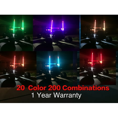5ft 20 Color RGB LED Lighted Whip