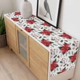 thumbnail image 4 of Christmas Poinsettia Table Runner 90 Inches Long Farmhouse Dress Scarves, Xmas Pine Fruit Berry Red Floral Dining Tablerunner for Coffee Table/Kitchen Island/Party Décor, 13" x 90", 4 of 8