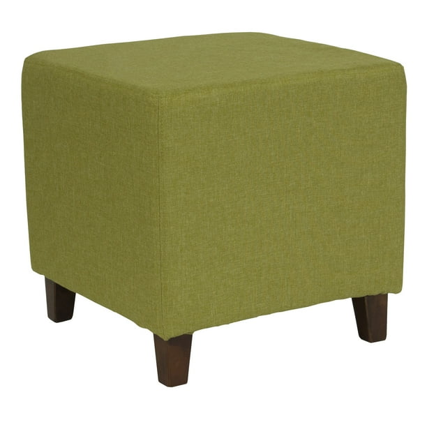 16.50” Green Square Fabric Upholstered Ottoman