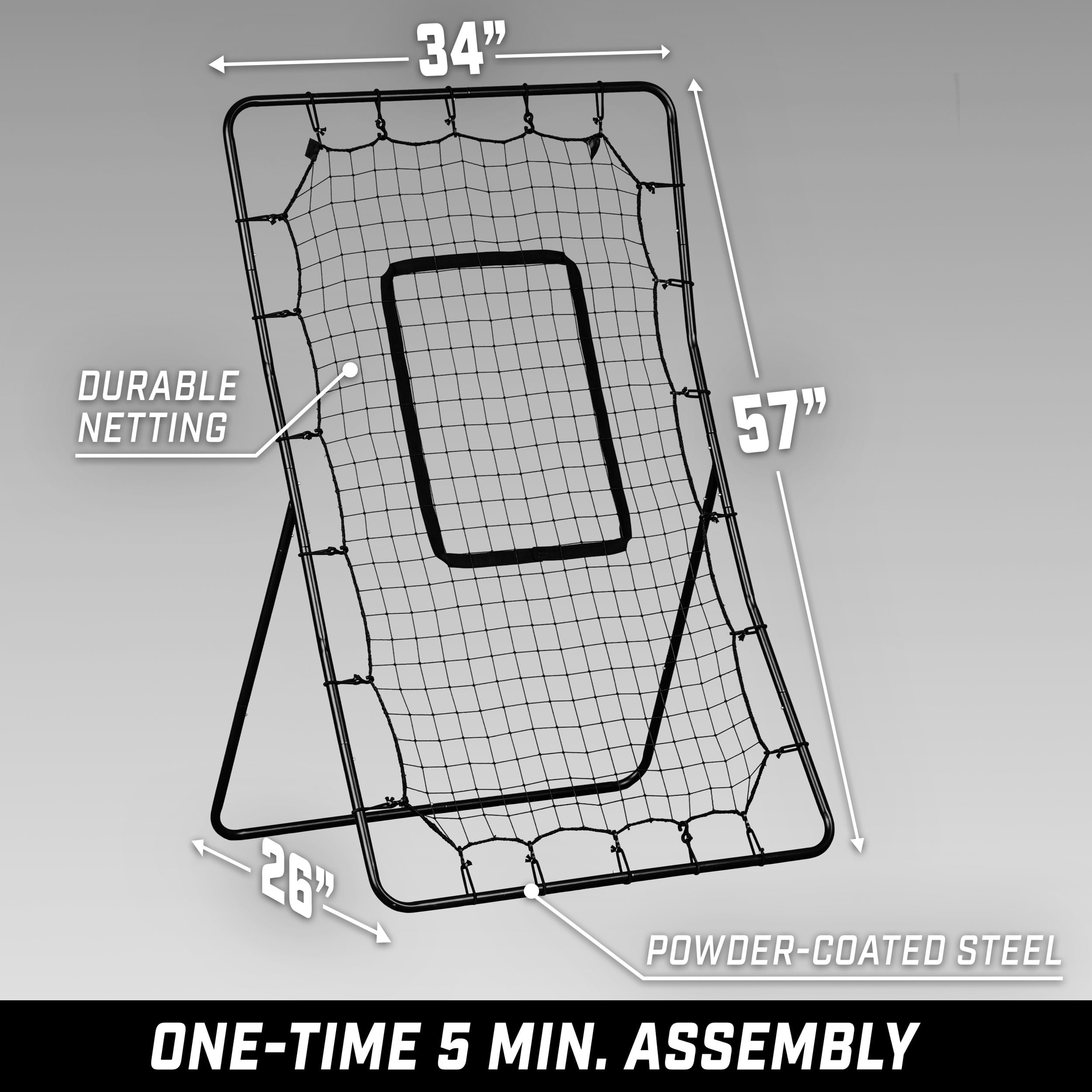 GoSports 5 x 3 ft Baseball & Softball Pitching and Fielding Rebounder - Pitch Back Net with Strike Zone