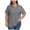 Gray, variant on Staron Plus Size Tops for Women Summer Short Sleeve Collared Side Slit Casual Loose Blouse Shirt, Gray L