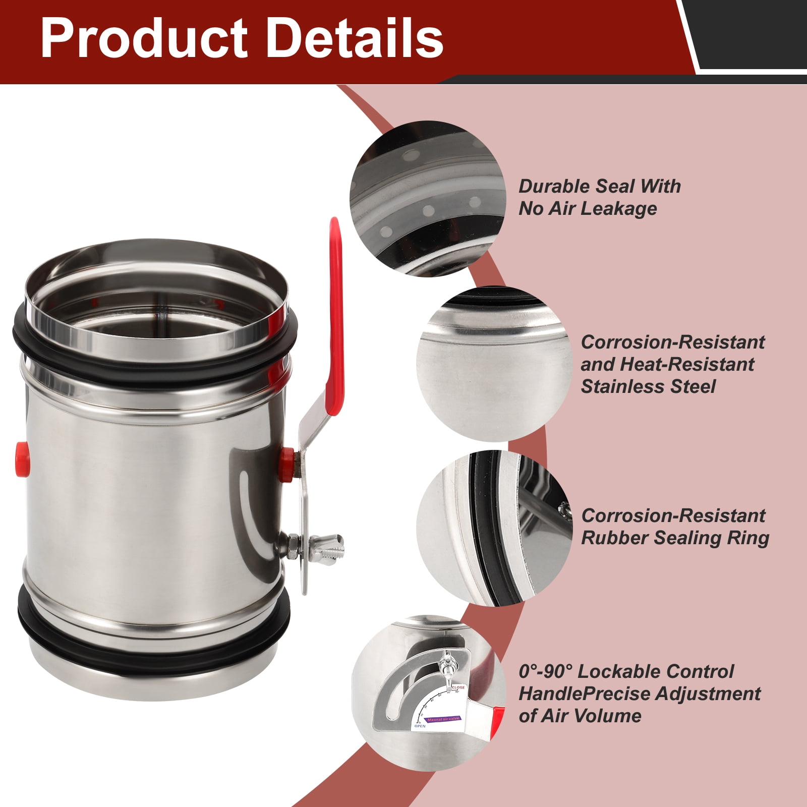 Uxcell 4" Duct Backdraft Damper, Airflow Ducting Branch Vent Damper with Silicone Seal
