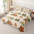 thumbnail image 3 of Manfei Kawaii Rv Twin Quilt Set,Cute Camping Print Twin Coverlet Set,Beige,2-Piece, 3 of 7