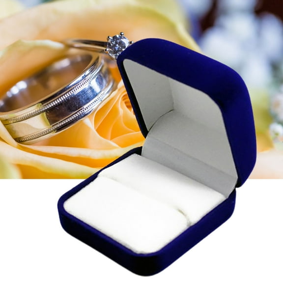 Naierhg Fashion Velvet Engagement Jewelry Ring Box Earring Pendant Display Holder Case Royal Blue