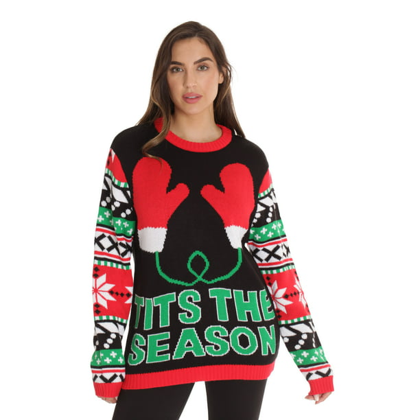 followme Womens Ugly Christmas Sweater - Sweaters for Women (Black -  Season, Large) - Walmart.com