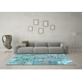thumbnail image 3 of Ahgly Company Indoor Square Patchwork Light Blue Transitional Area Rugs, 8' Square, 3 of 4