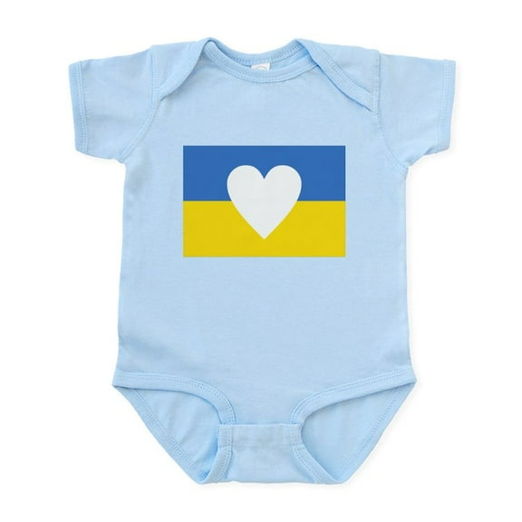 CafePress - Ukraine Heart Body Suit - Baby Light Bodysuit, Size Newborn - 24 Months