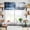 blue, variant on Teal Gray Kitchen Curtain Valances for Windows Farmhouse Short Curtains, Modern Oil Painted Art Abstract Geometric Rod Pocket Valance Curtain for Bedroom Cafe Living Room 60"x18"