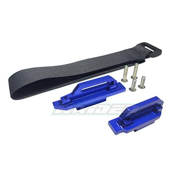 Raidenracing Aluminium Alloy Tall Battery Holder Mount Hold Down for Traxxas 1/10 4wd Slash LCG Chassis - Blue
