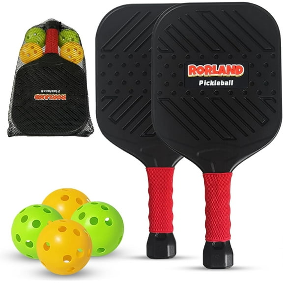 RORLAND 5.5oz Lightweight Pickleball Paddles Set of 2,Fun Play Sport Game for Kids or Adults Beginner,Teenagers Indoor Outdoor Activities (L,157g)