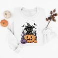 thumbnail image 3 of Trikvn Women's Fall Pullover Sweatshirt Black Cat Witch Hat Pumpkin Graphic Crewneck Long Sleeve Tops Casual Loose Fit Cute Halloween Shirts Apparel Comfortable Wear, 3 of 6