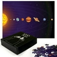 thumbnail image 2 of Ambesonne Astronomy Jigsaw Puzzle Durable Cardboard, Solar System Cartoon Sun, 1000 pcs, Indigo and Multicolor, 2 of 5