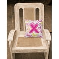 thumbnail image 2 of Letter X Flowers and Butterflies Pink Fabric Decorative Pillow, 2 of 2