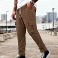 thumbnail image 2 of YABCSAZ Mens Corduroy Cargo Pants Straight Leg Multi Pocket Joggers Elastic Waist Drawstring Casual Work Trousers Loose Fit Cotton Blend Outdoor Streetwear Pants with Pockets, 2 of 10