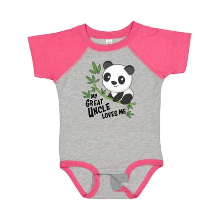

Inktastic My Great Uncle Loves Me- Cute Panda Gift Baby Boy or Baby Girl Bodysuit