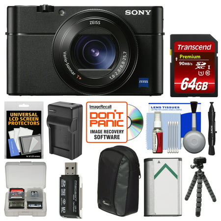 sony cyber-shot dsc-rx100 v 4k wi-fi digital camera with 64gb card + case + battery & charger + flex tripod + (Sony Cyber Shot Dsc Rx100 Digital Camera Best Price)