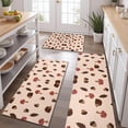 thumbnail image 2 of Brown Mushroom Hedgehog Leaf Beige Pattern Kitchen Rugs Sets Of 3,Kitchen Runner Rugs Non Skid Washable,Decorative Kitchen Floor Mats for Kitchen,Sink,Laundry,17"x30"+ 17"x47" + 17"x59", 2 of 6