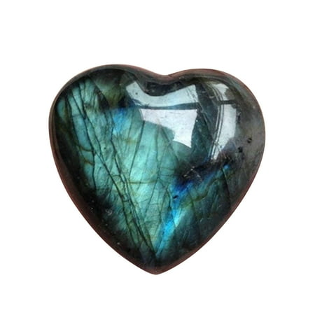 

Heiheiup Heart Labradorite Stone Quartz Gemstone Shape Worry Stone Decoration Hangs Car Chandelier