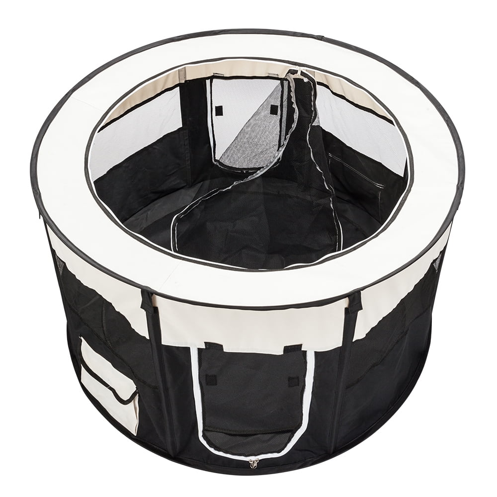 Canddidliike 8-Panels Portable Foldable Pop Up Pet Playpen Exercise Dog Fence Black Canddidliike 8-Panels Portable Foldable Pop Up Pet Playpen Exercise Dog Fence Black