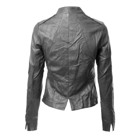 Made By Olivia Women S Long Sleeve Faux Leather Olivia Women S Long Sleeve Faux Leather