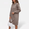 thumbnail image 4 of SUNBS Women Hoodies Dress Hooded Sweatshirts Dress Casual Long Sleeve Tunic Tops Oversized Cloths with Pocket, 4 of 8
