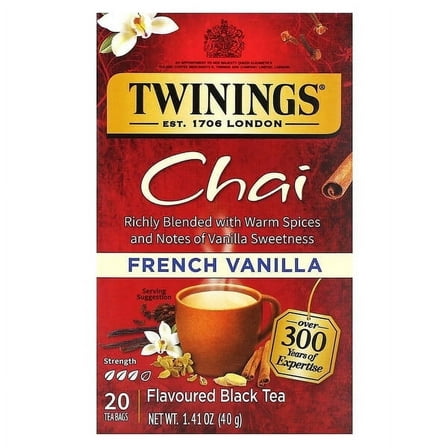 Twinings Chai Tea French Vanilla 20 Tea Bags Pack of 4