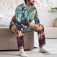 thumbnail image 7 of Naloa Western Style Bald Eagle Men’s Pajamas Set - Long Sleeve Button Down Sleep Shirt and Pajama Bottoms Sleepwear Set-XX-Large, 7 of 7