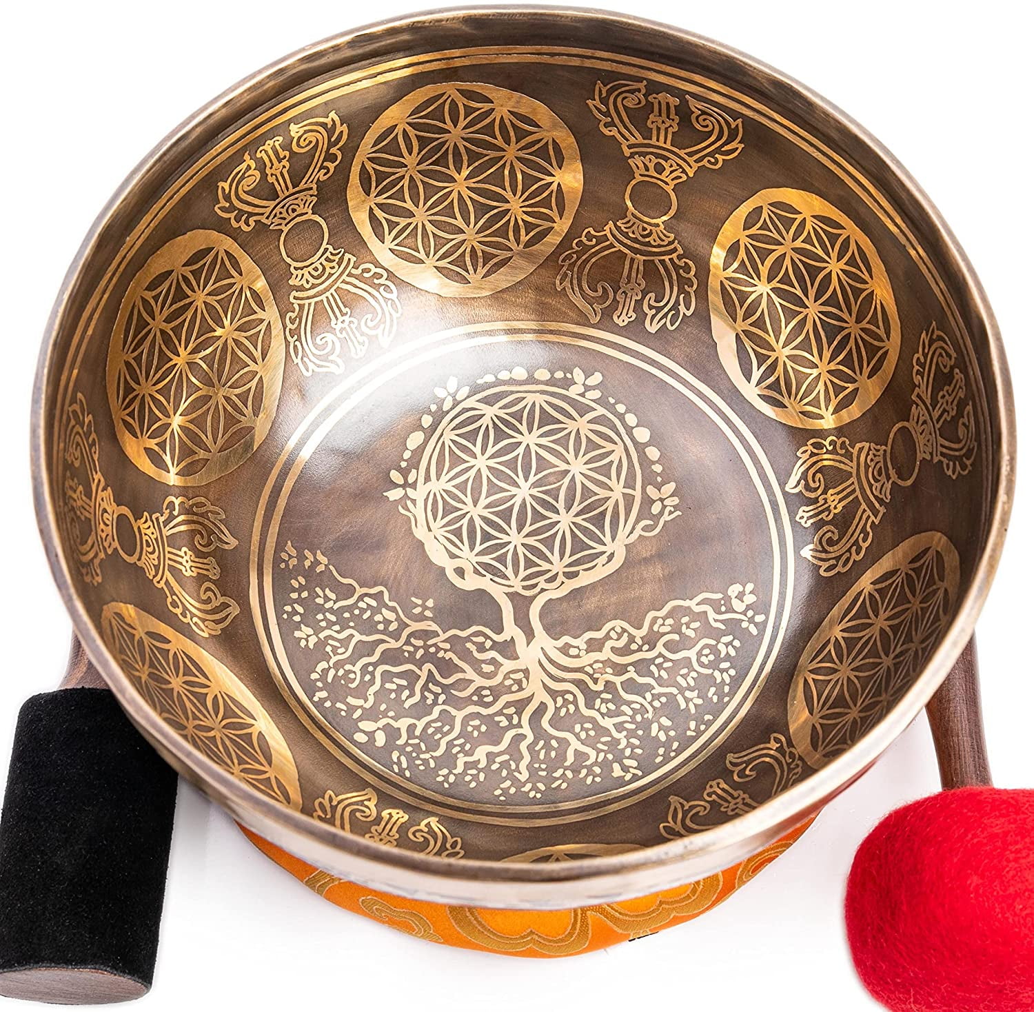 Large Tibetan Singing Bowl Set 9 Master Healing Grade For Sound Bath Chakra 7 Metal Meditation Yoga By Himalayan Bazaar 