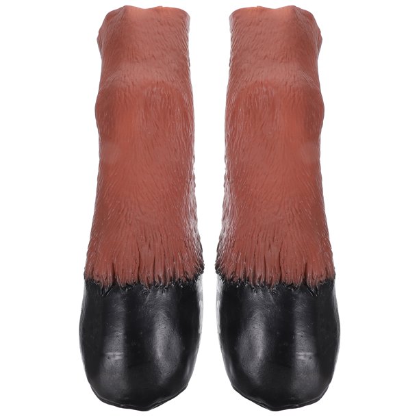 1 par de guantes de látex con forma de pezuña de caballo, ideal para fiestas de Halloween o disfraces de adultos (marrón claro).