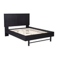 thumbnail image 1 of Cama Queen Soho Relan Simil Roble Negro Diseño Acanalado, 1 of 9