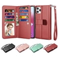 thumbnail image 1 of Njjex Wallet Cases for iPhone 11 Pro Max, iPhone 11 Pro, iPhone 11, Njjex [Wrist Strap] Luxury PU Leather Wallet Flip Protective Case Cover with 9 Card Slots & KickStand -Turquoise, 1 of 5